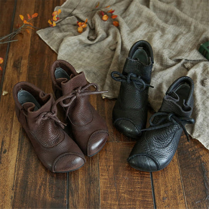 Women's Low Cut Lace Up Boots