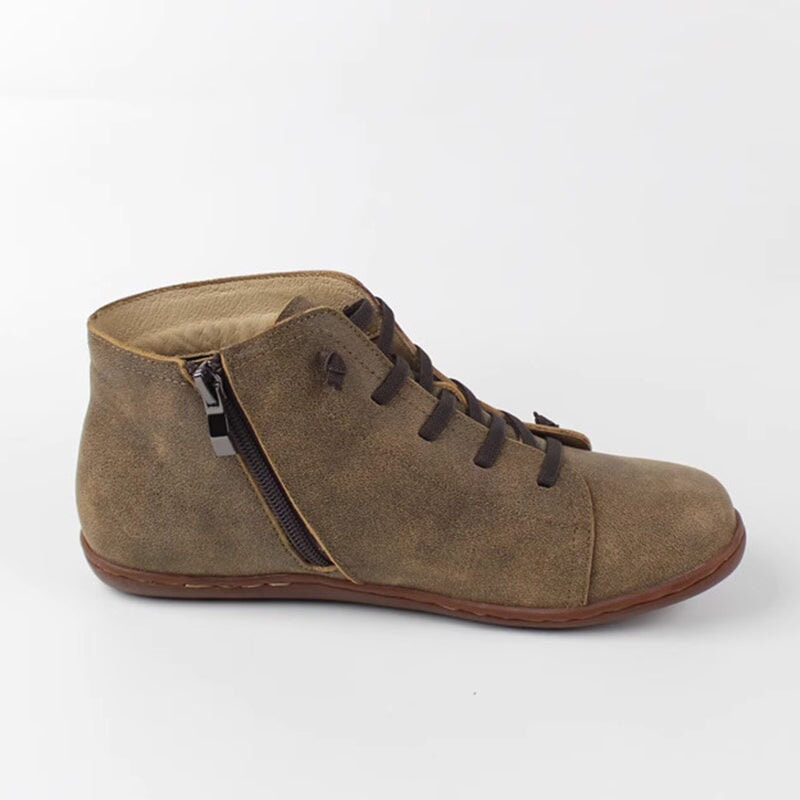 Women's Flat Boots Side Zipper
