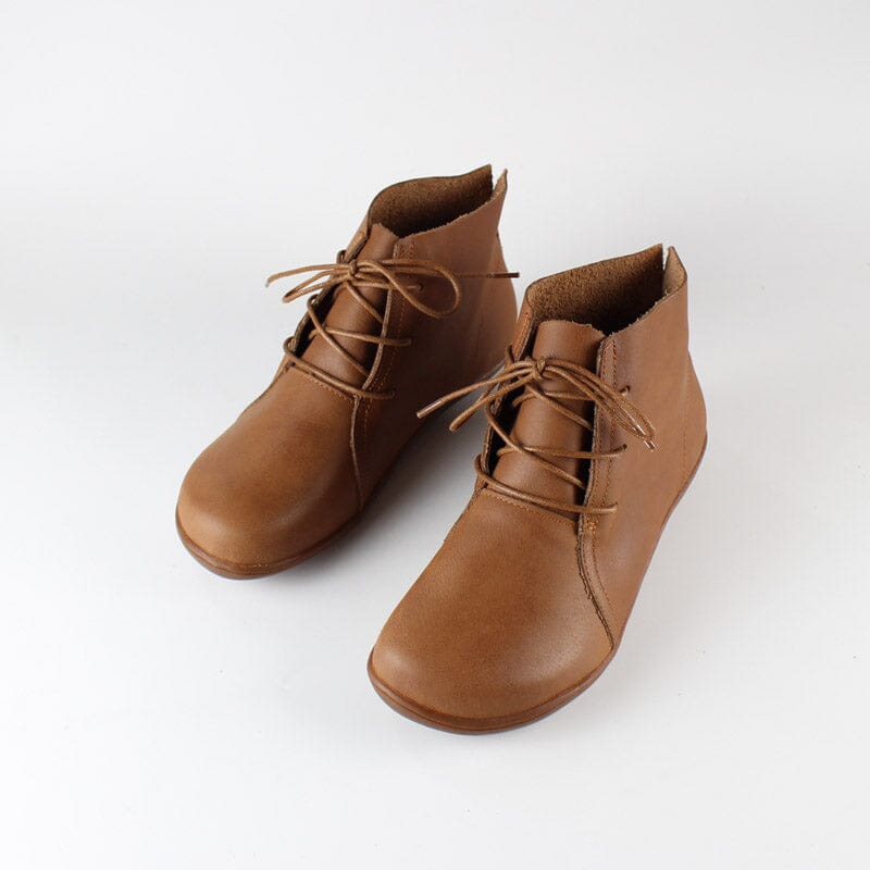 Women's Lace Up Ankle Boots Flat Style - VibreMode