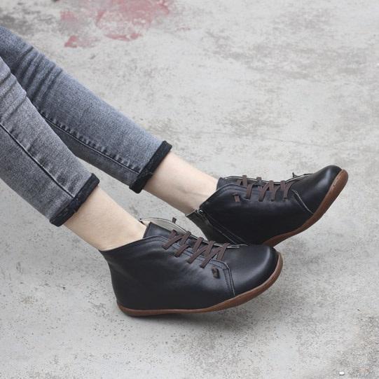 Women's Flat Boots Side Zipper