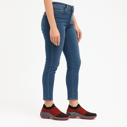 Breathable No-Tie Stretch Shoes - Red