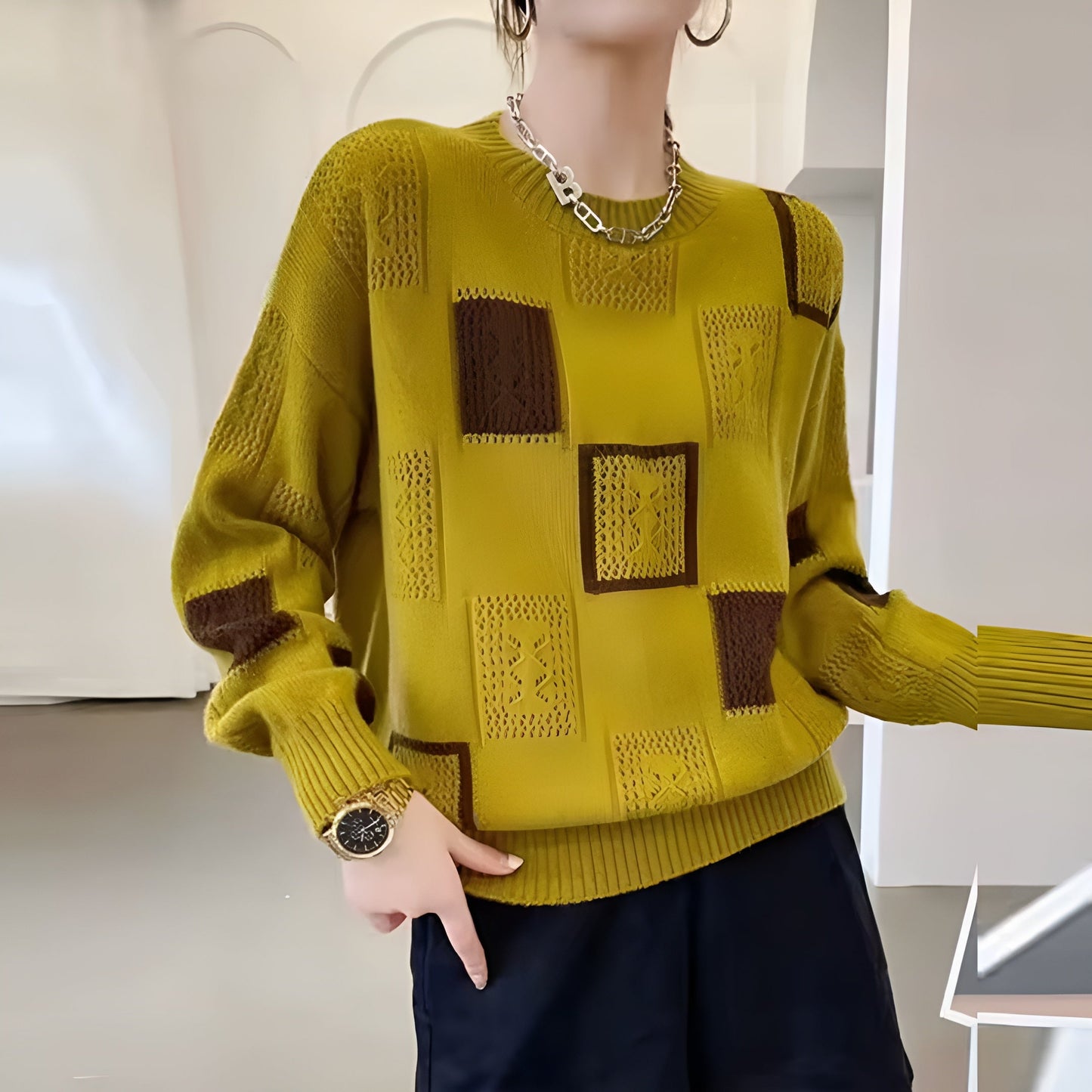 Elegant Women's Square Sweater