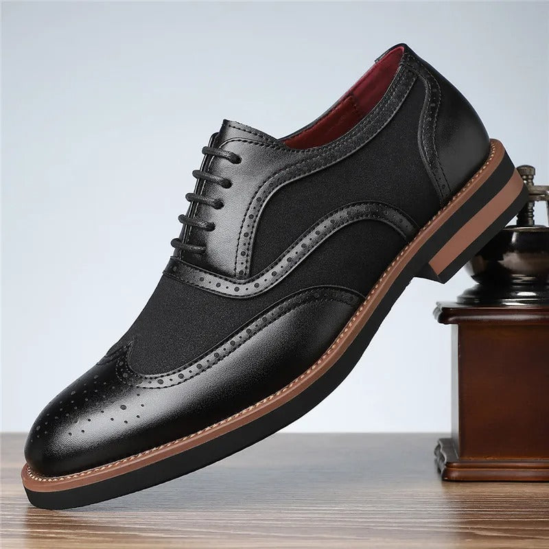 Men's Wingtip Oxford Leather Shoes - VibreMode