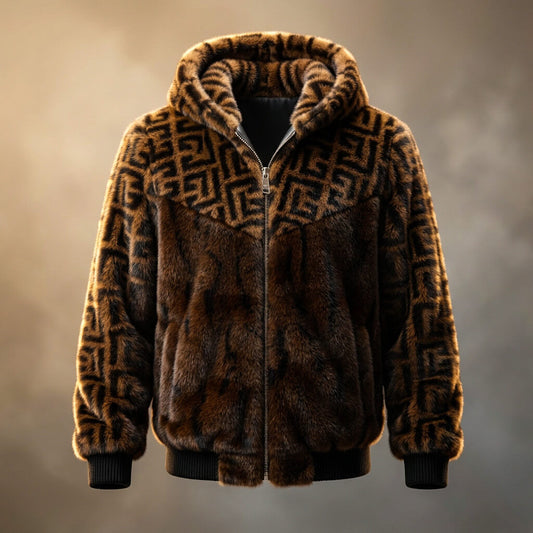 Luxury Fur Hooded Parka Coat - VibreMode