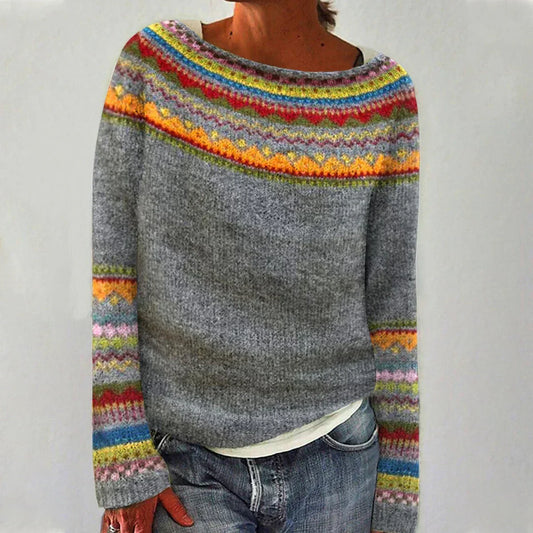 Women's Nordic Print Sweater - VibreMode