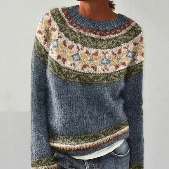 Women's Long Sleeve Sweater Wide Neckline