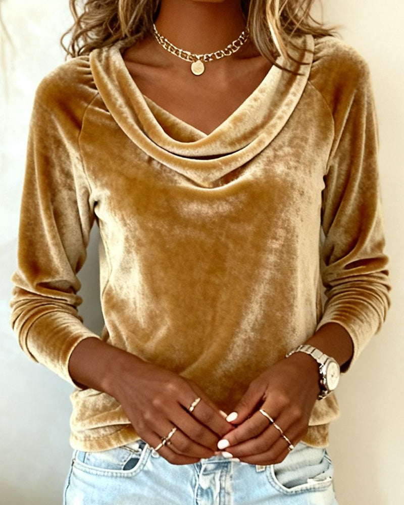 Women's Cowl Neck Blouse Drape Design