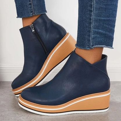Women's Ankle Boots Side Zipper Style - VibreMode