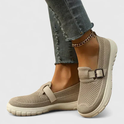 Women's Breathable Slip On Shoes with Buckle Strap - VibreMode