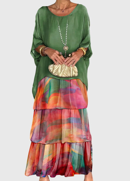 Boho Chic Flowy Maxi Dress for Women - VibreMode