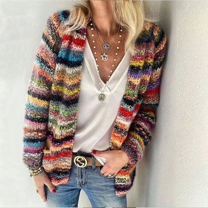 Women's Multicolor Cardigan Cozy - VibreMode