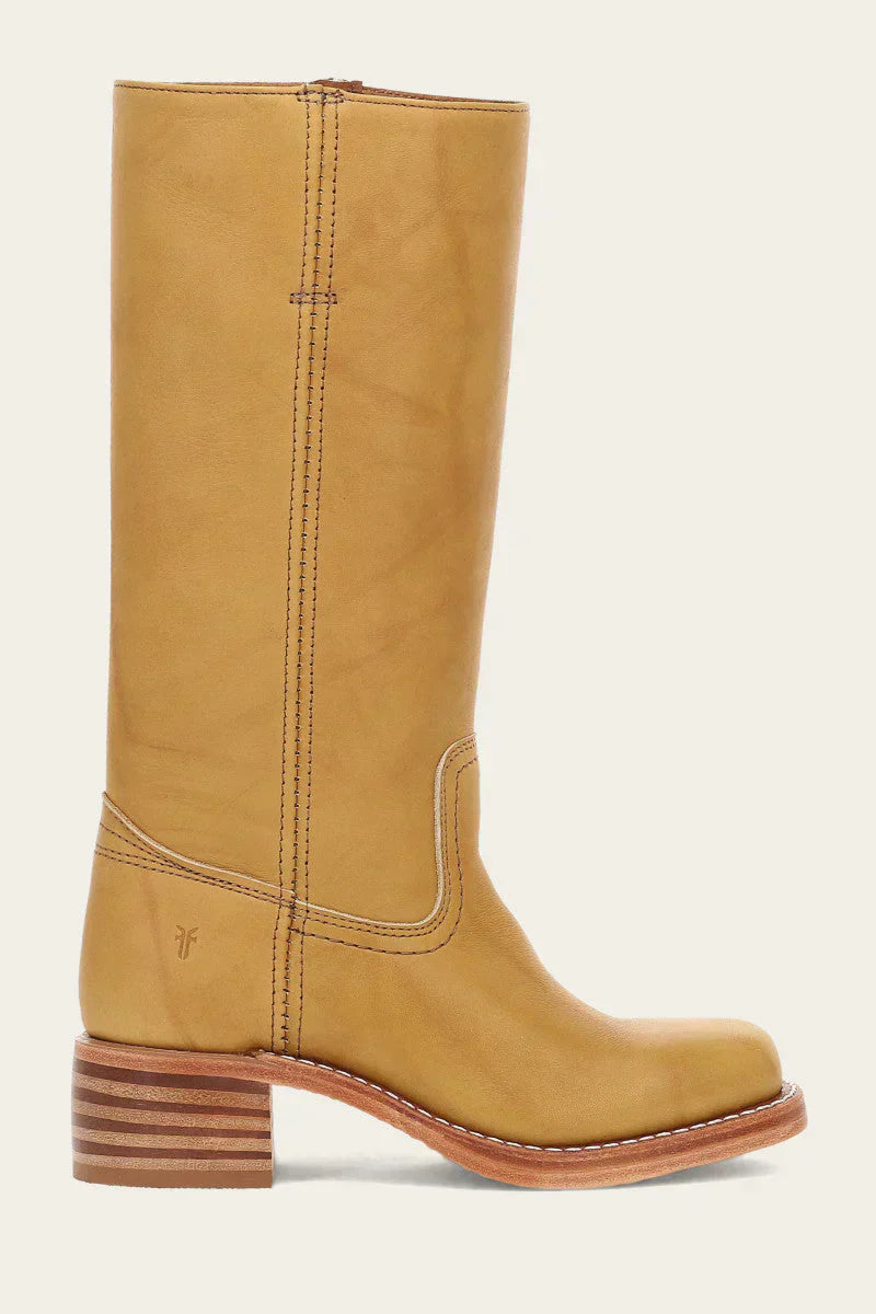 Women's Western Boots Mid Calf Leather Stitched Brown