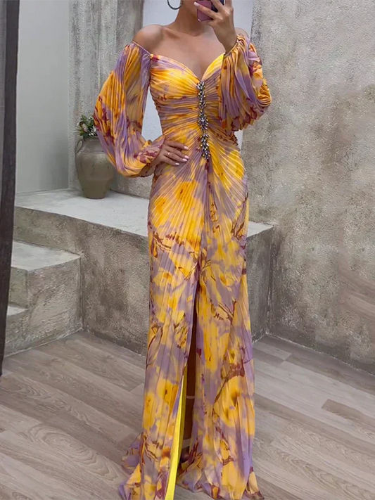Elegant Ladies V-Neck Lace Party Dress - VibreMode