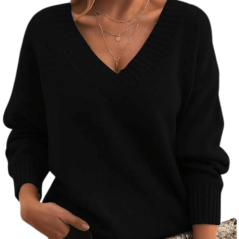 Women's V-Neck Sweater Classic Pullover