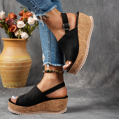 Comfortable Heeled Ankle Strap Sandals