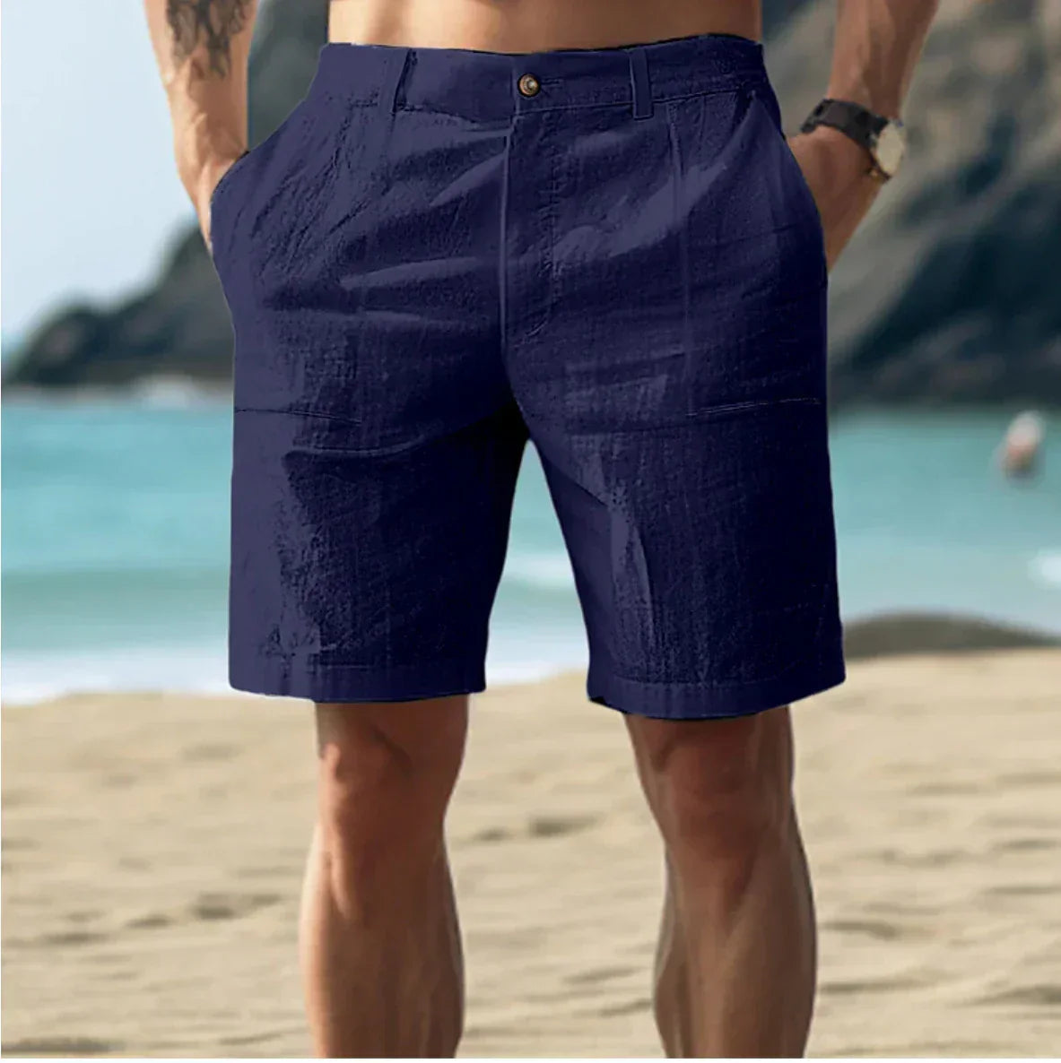 Image of Cedric | Men's Mid-Rise Casual Chino Shorts