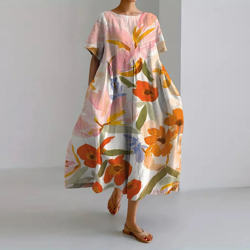 Valentina Women's Floral Summer Dress Stretchy - VibreMode