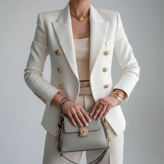 Classic Fit Double Breasted Ladies Spring Coat - VibreMode
