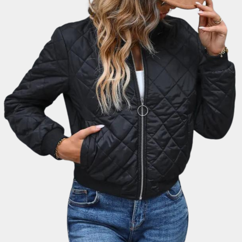 Women's Quilted Bomber Jacket - VibreMode