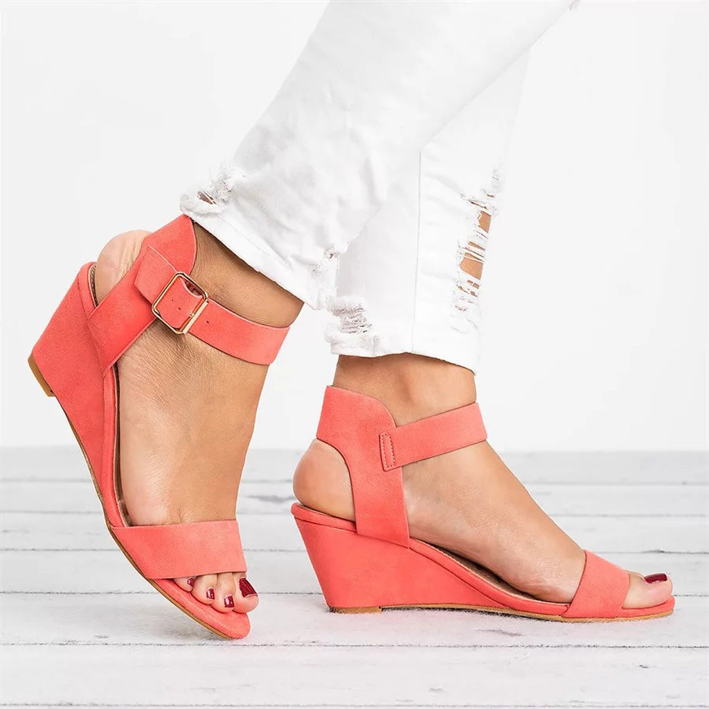 Image of Cheri | Women's Wedge Ankle Strap Sandals