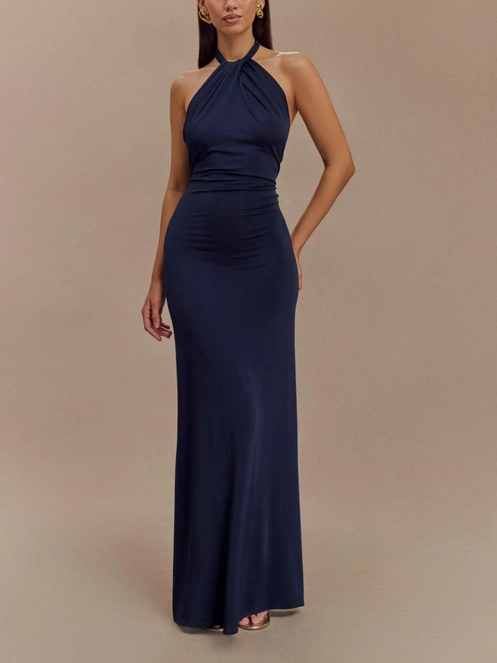 Image of Claire | Women's Halter Bodycon Maxi Dress