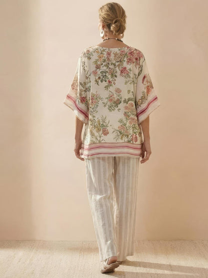 Relaxed Fit Striped Pants and Top 2-Piece Outfit