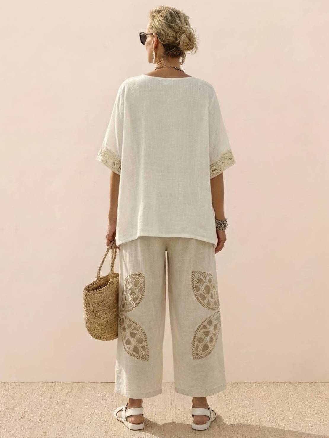 Relaxed Fit Striped Pants and Top 2-Piece Outfit