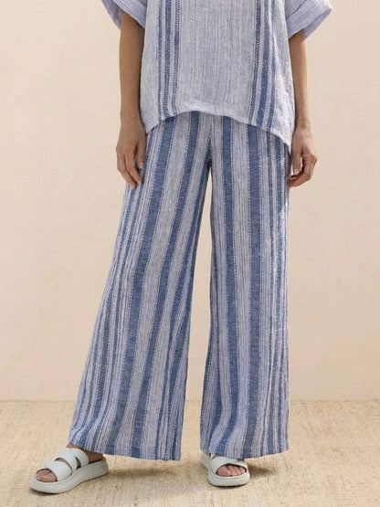 Relaxed Fit Striped Pants and Top 2-Piece Outfit
