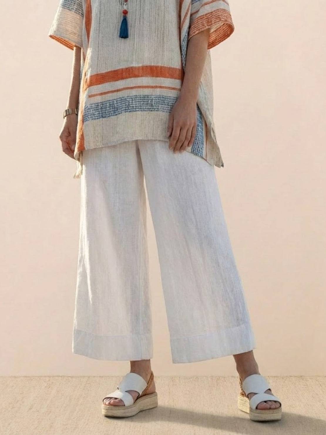 Relaxed Fit Striped Pants and Top 2-Piece Outfit