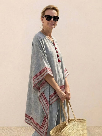 Women's Striped Wide Leg Pants Set Cotton Casual