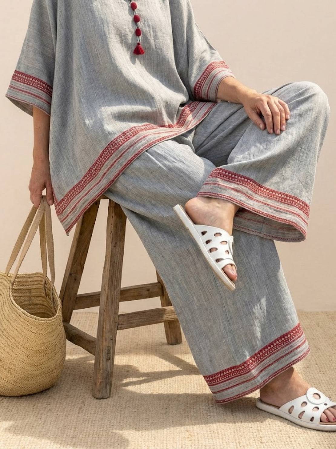 Relaxed Fit Striped Pants and Top 2-Piece Outfit