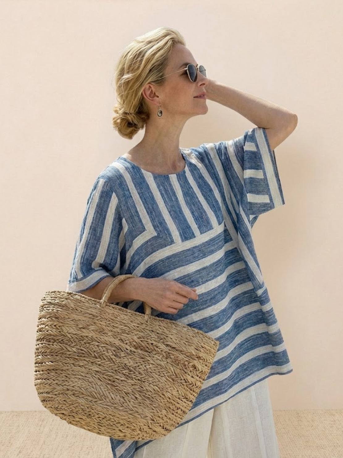 Relaxed Fit Striped Pants and Top 2-Piece Outfit