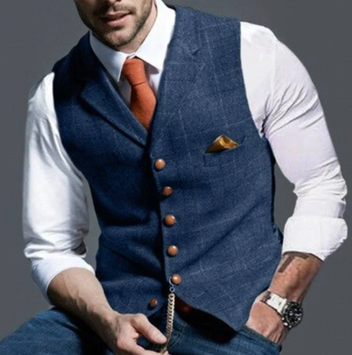 Men's Slim Fit Blazer Vest - VibreMode