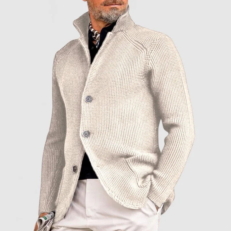 Men's Button Front Cardigan Stand Collar