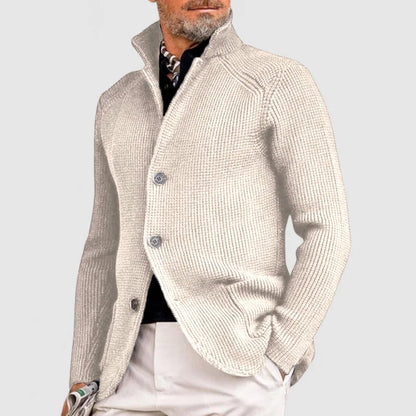Men's Button Front Cardigan Stand Collar