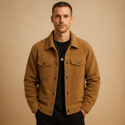 Men's Corduroy Jacket Everyday Wear - VibreMode
