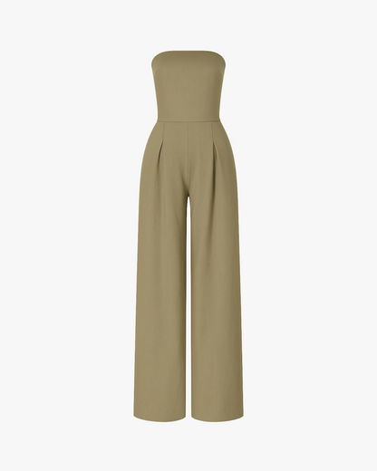Image of Courtney | Women's Strapless Wide Leg Jumpsuit