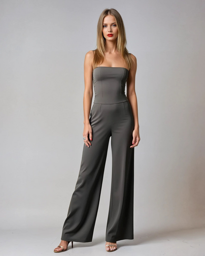 Image of Courtney | Women's Strapless Wide Leg Jumpsuit
