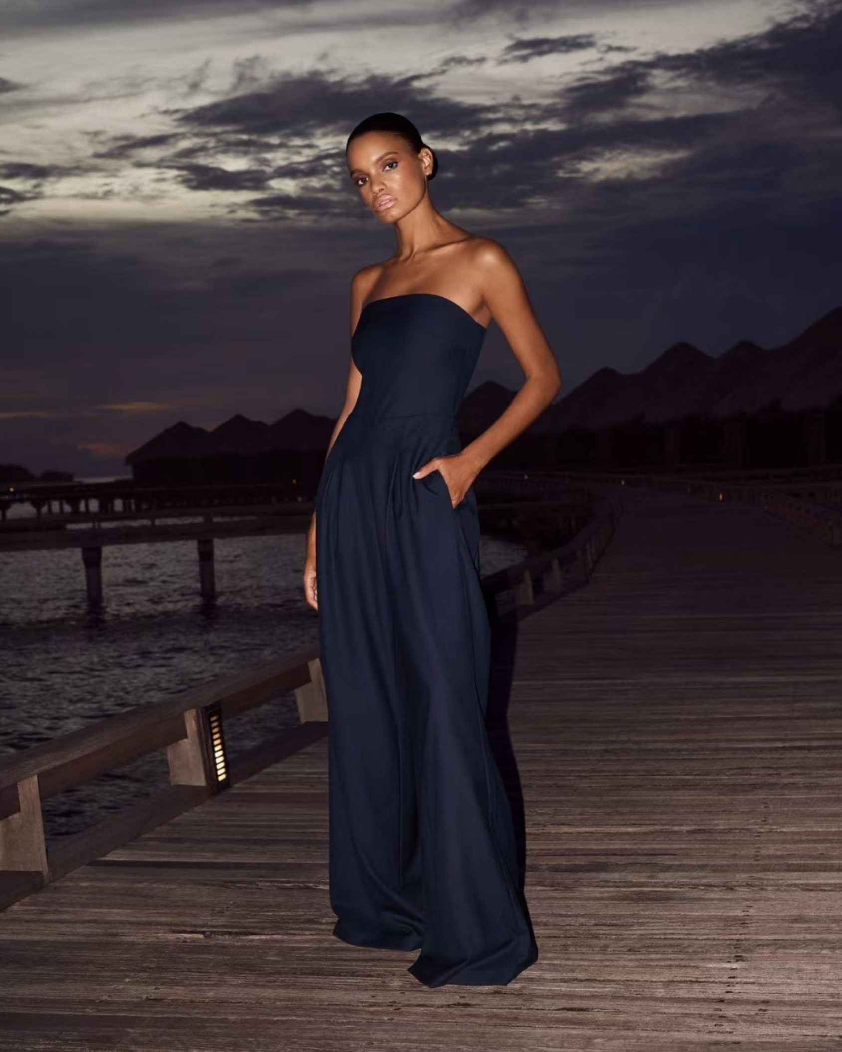 Image of Courtney | Women's Strapless Wide Leg Jumpsuit
