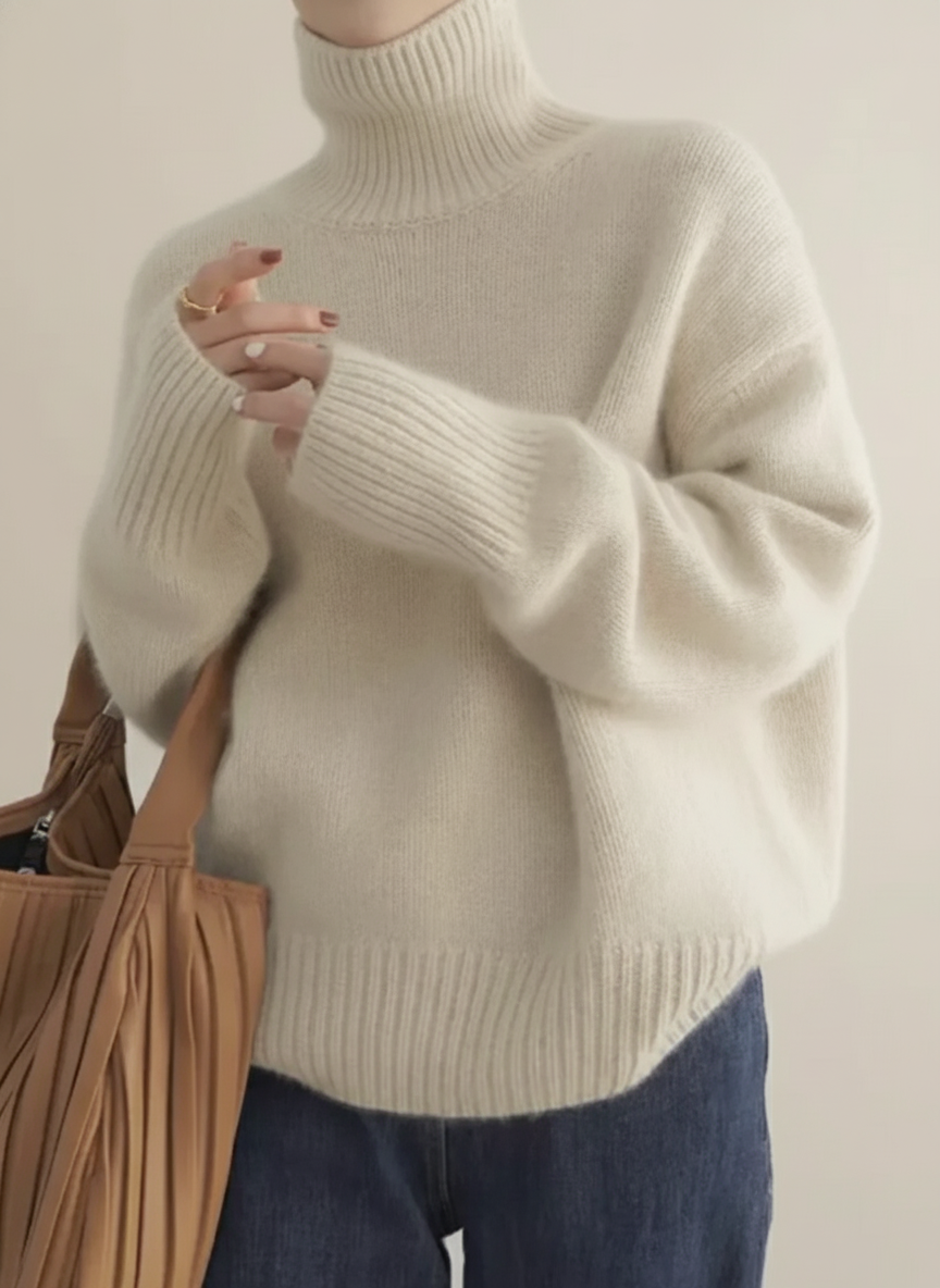Women's Relaxed Fit Turtleneck Sweater - VibreMode