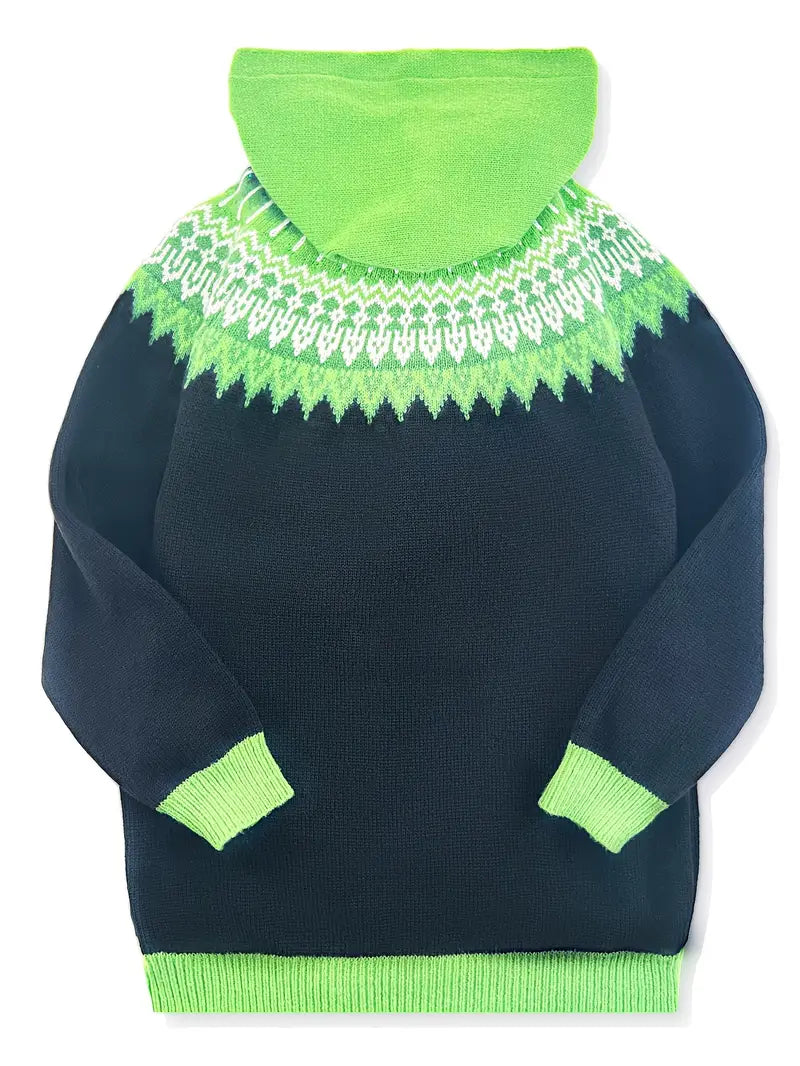 Women's Hooded Cardigan Knit Button Front