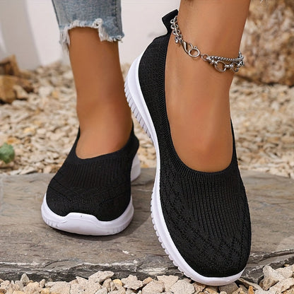 Women's Slip On Shoes Closed Toe Knit Upper