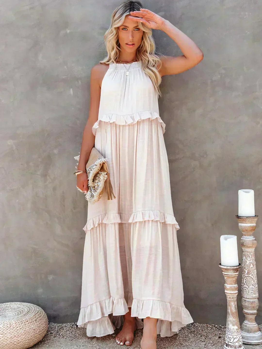 Women's Maxi Dress Layered Tier Design - VibreMode