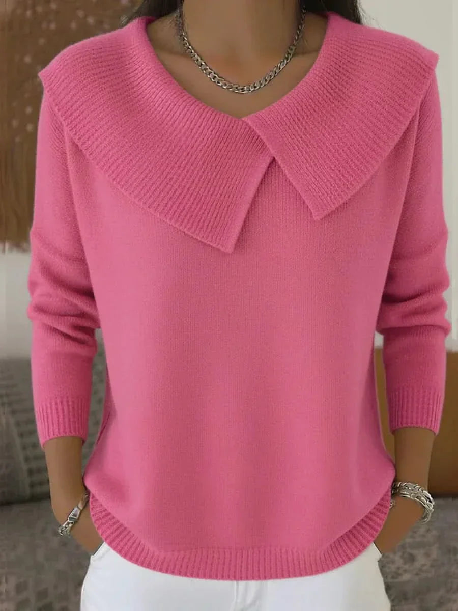 Women's Ribbed Collar Sweater - VibreMode