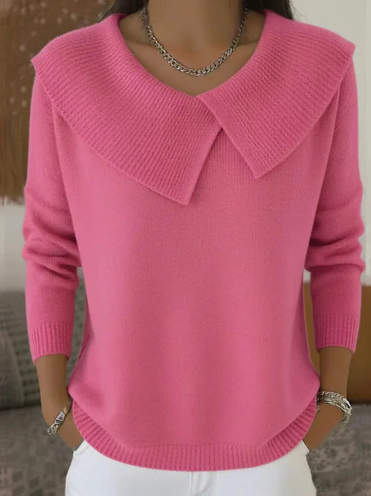 Women's Ribbed Sweater Soft Collar - VibreMode