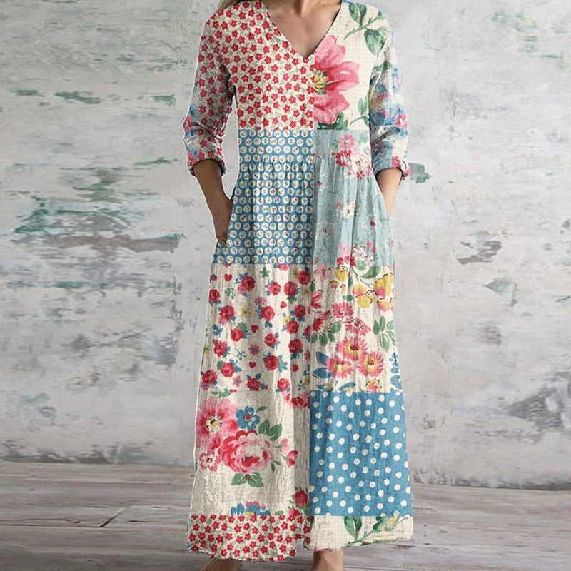 Women's Retro Maxi Dress - VibreMode