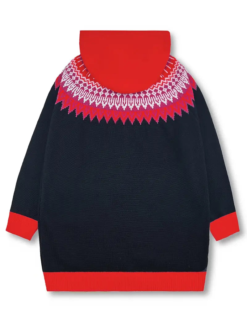 Women's Hooded Cardigan Knit Button Front