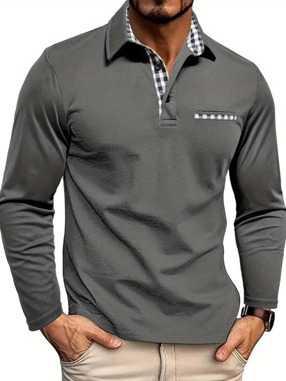 Men's Long Sleeve Polo Shirt Summer - VibreMode