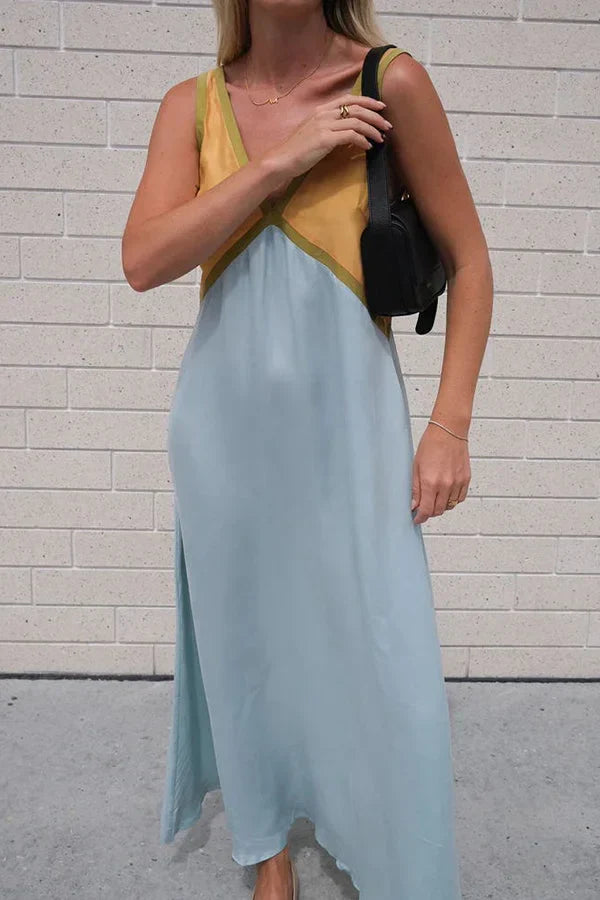 Fashionable Crew Neck Multicolor Dress