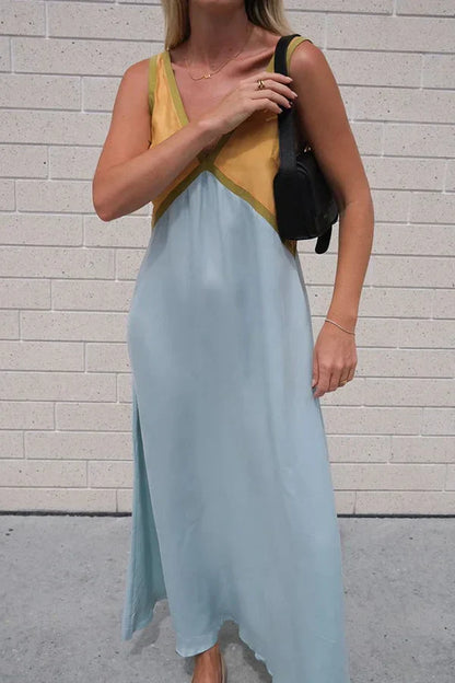 Fashionable Crew Neck Multicolor Dress